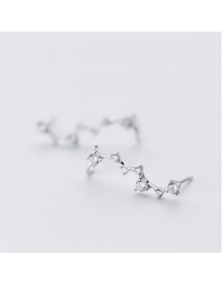 sterling silver cuff wrap constellation earrings