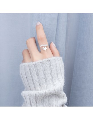 silver flower wrap ring