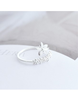 silver flower wrap ring