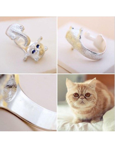 sterling silver cat ring