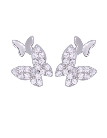 sterling silver double butterfly earrings