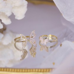 butterfly crystal ring