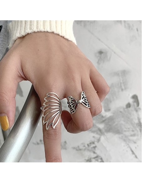 sterling silver butterfly wings ring