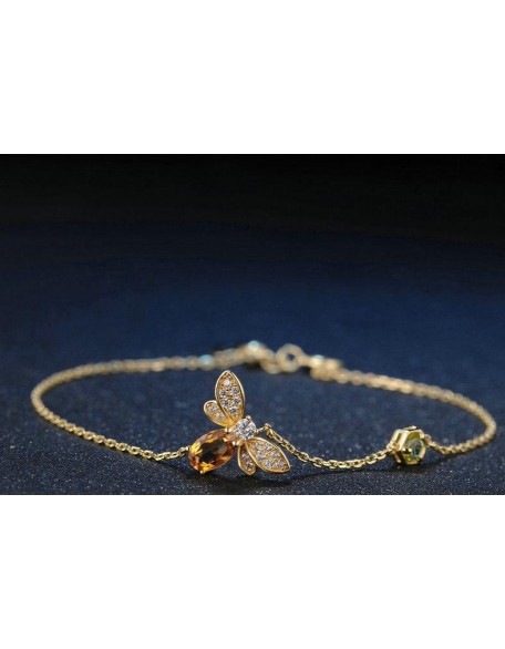 citrine bee bracelet