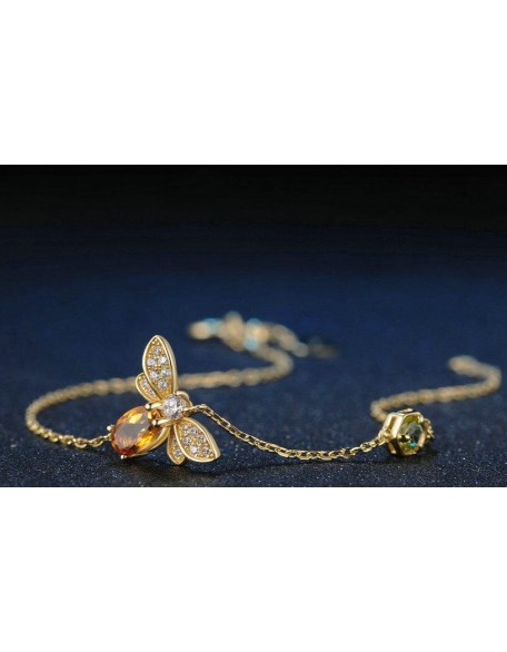 citrine bee bracelet