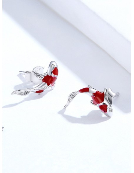 koi fish sterling silver earrings