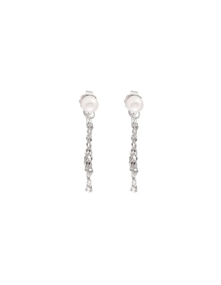 pearls and chains sterling silver earrings