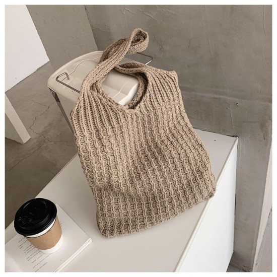 knitted and fitted tote bag