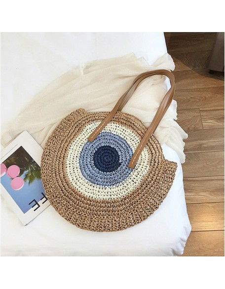 ocean eyes woven straw bag