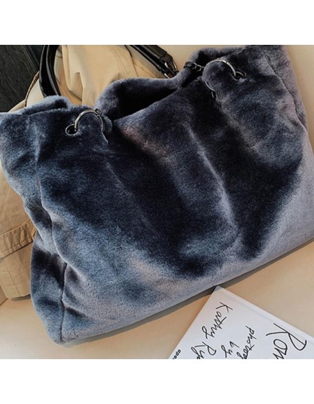 velvet plush shoulder bag