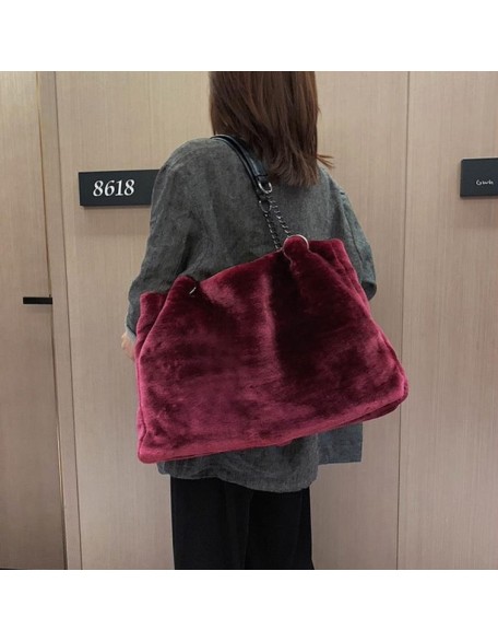 velvet plush shoulder bag