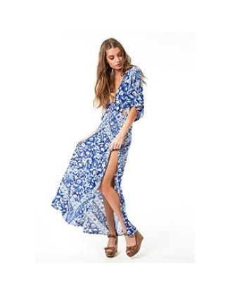 half sleeve bohemian long dress