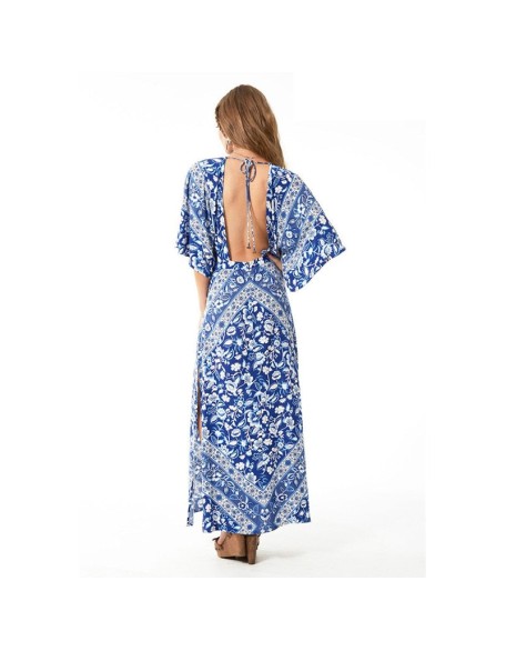 half sleeve bohemian long dress