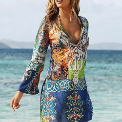 blue boho cover up