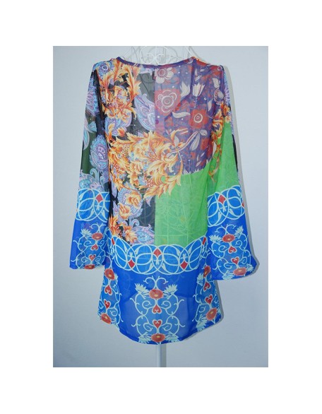 blue boho cover up