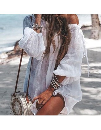 off the shoulder bikini cover up