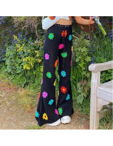 flower power crochet pants