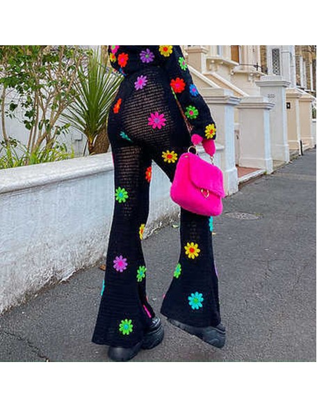 flower power crochet pants