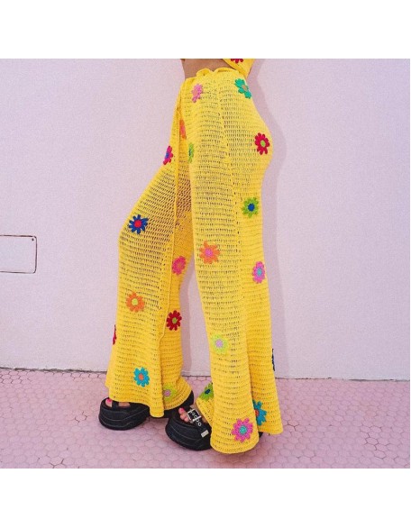 flower power crochet pants