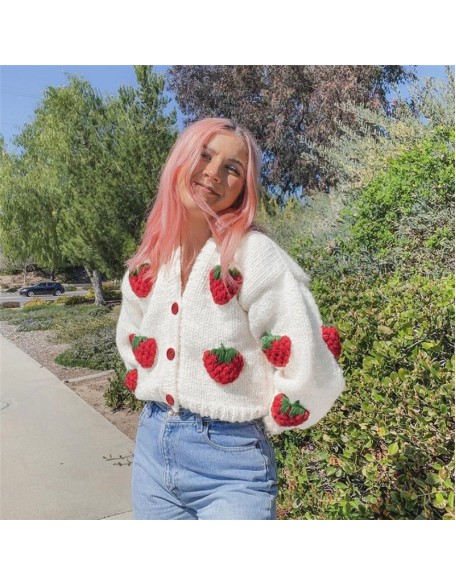 strawberry sugar knitted cardigan