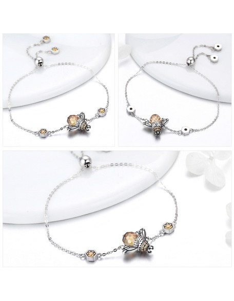 dancing bumble bee sterling silver bracelet